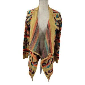 UNIF Southwestern Aztec Tribal Cardigan Sweater Women's XS Knit Open Boho Hippie